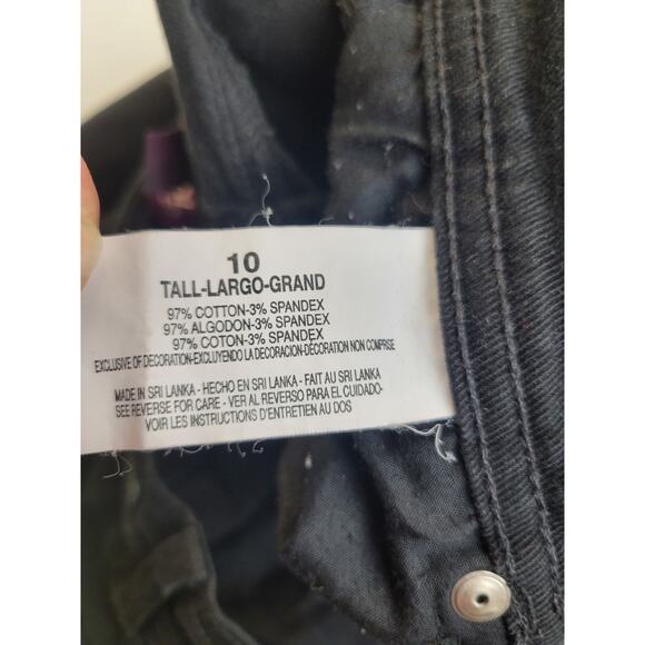 Gloria Vanderbilt Black Denim Straight Leg Mid Rise Faded Jeans Women's Size 10 - Picture 8 of 9